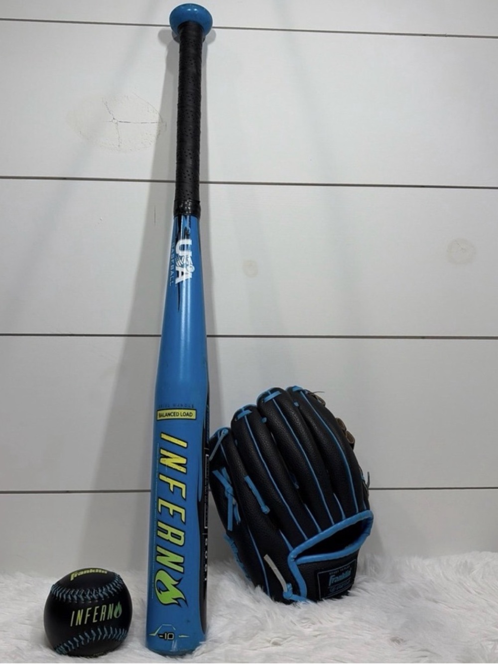 Baseball Teeball Glove, Ball, and Bat